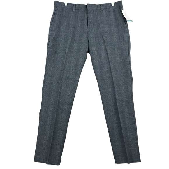 Perry Ellis Men's Grey Pants Sz 36x32 Slim Fit Gripper Waistband Narrow Leg NWT - Picture 1 of 16